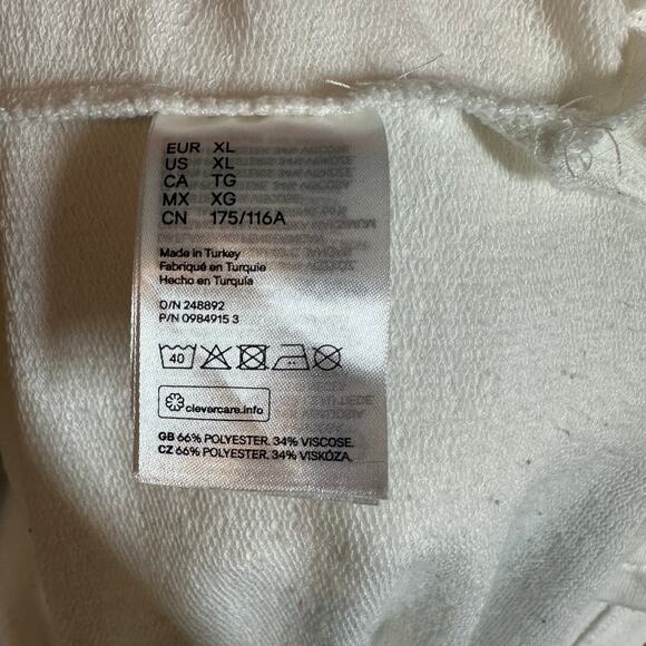 H&M Basics Cream White Tunic Cap Sleeve Top Sweatshirt Sweater XL Women's - Picture 8 of 9